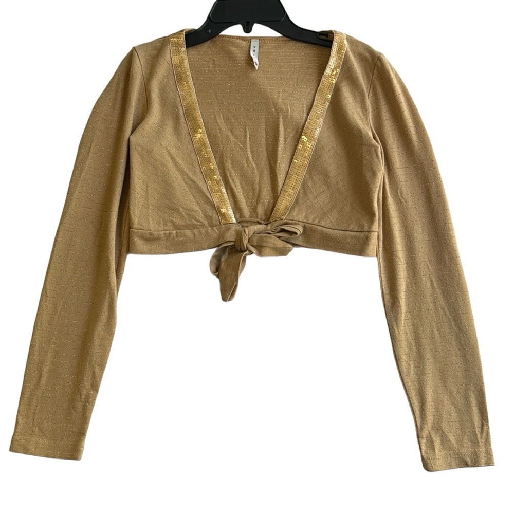 Y2K Women's Tan and Gold Cardigan